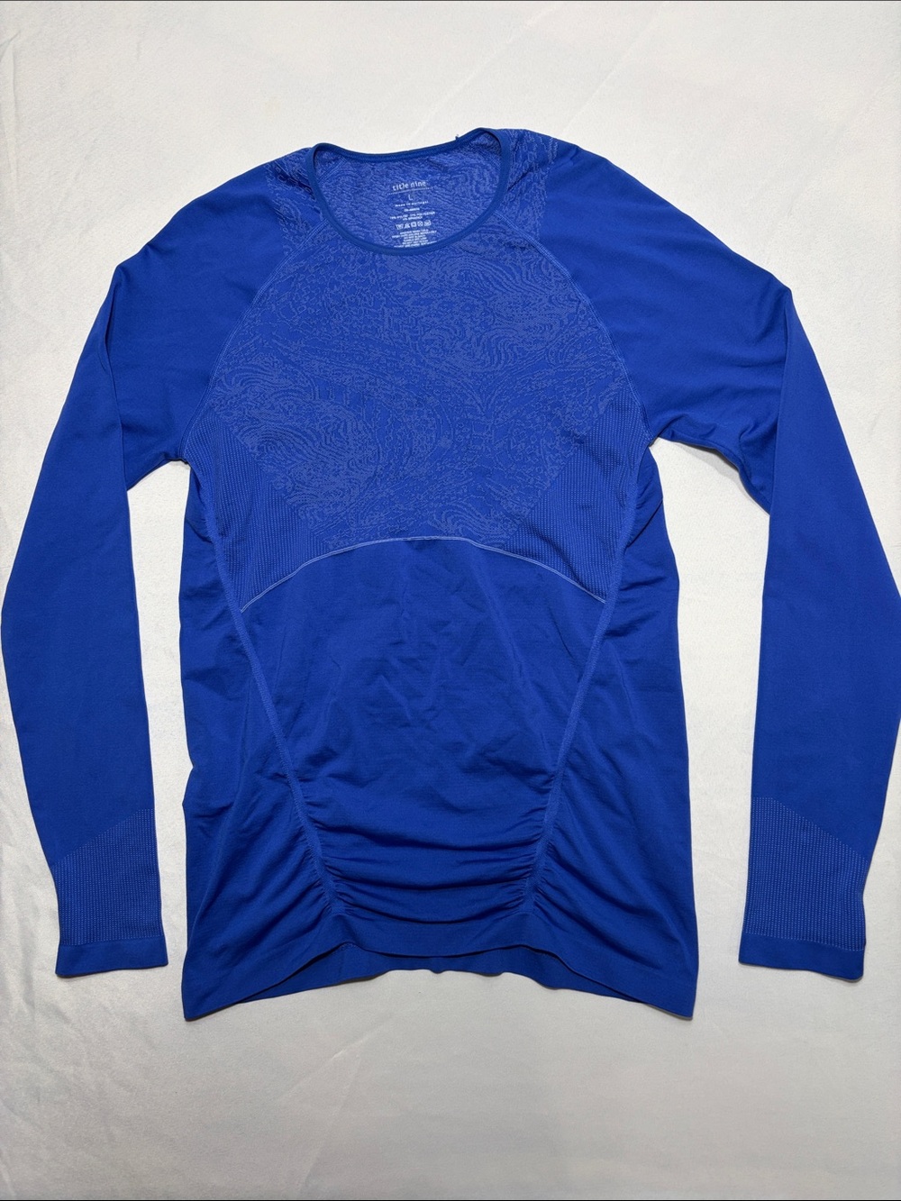 Title Nine Electric Blue Seamless Crew Neck Top